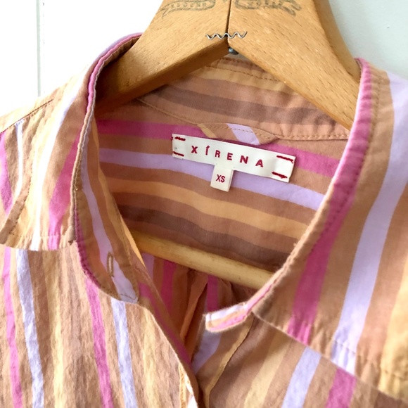 Xirena Striped Button Down Shirt XS soft 100% Cotton - Picture 7 of 7